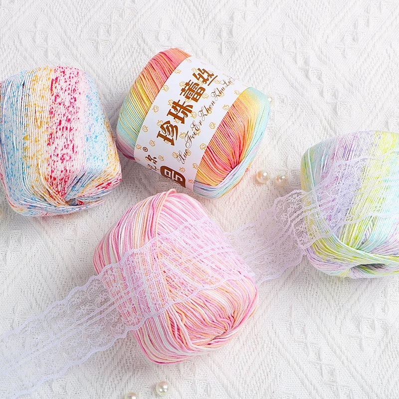 8-ply ombre gradient pearl lace thread yarn 12 colours 雪妃尔3号珍珠趕丝段染花色