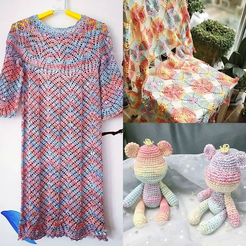 8-ply ombre gradient pearl lace thread yarn 12 colours 雪妃尔3号珍珠趕丝段染花色