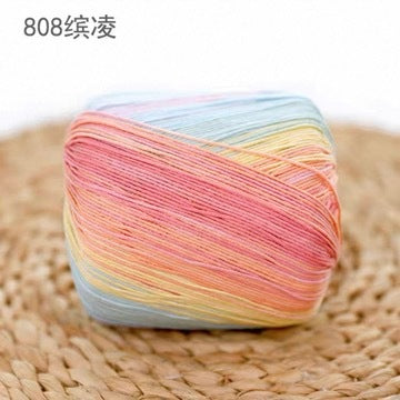 8-ply ombre gradient pearl lace thread yarn 12 colours 雪妃尔3号珍珠趕丝段染花色