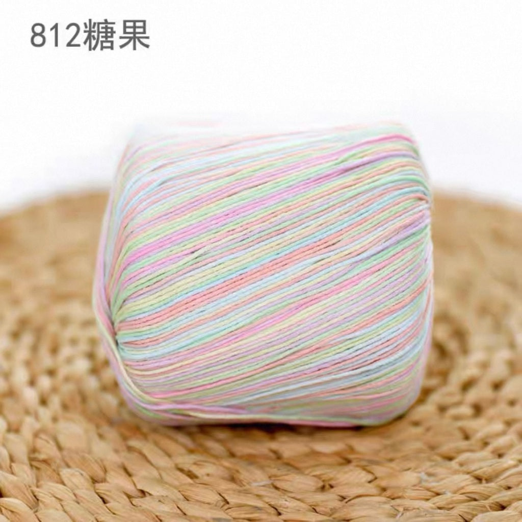 8-ply ombre gradient pearl lace thread yarn 12 colours 雪妃尔3号珍珠趕丝段染花色