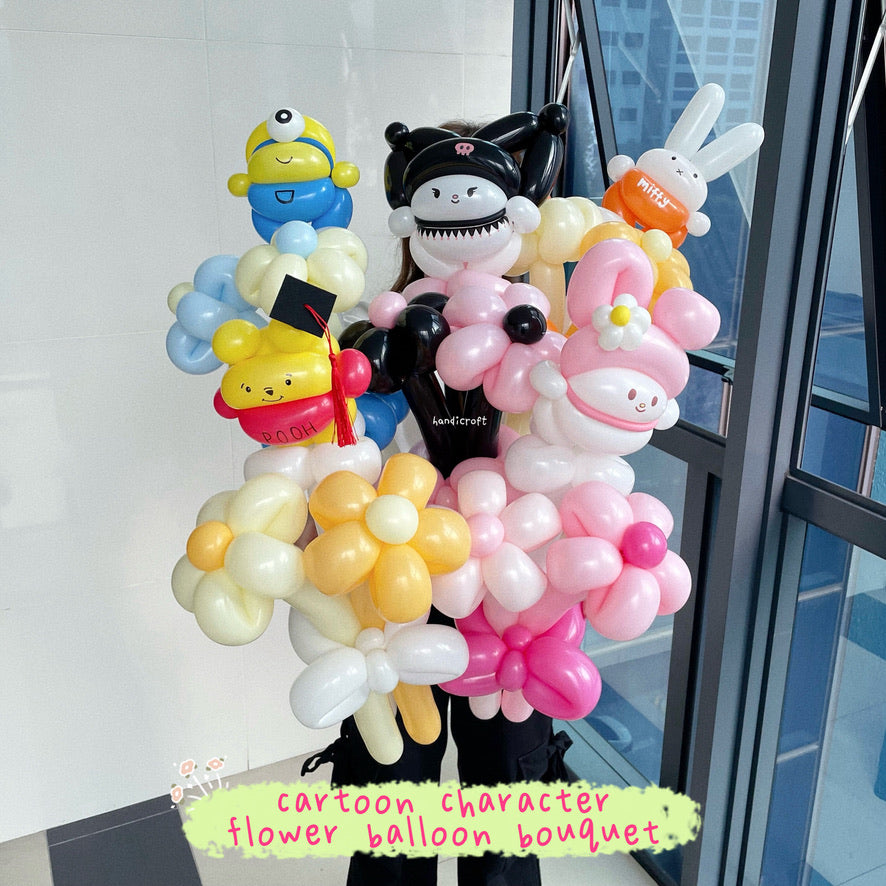 cartoon character flower balloon bouquet ٩( ˃▿˂ )۶🌈