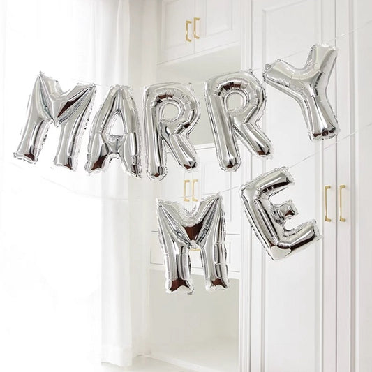 [UNINFLATED] 16inch will you marry me silver foil balloon