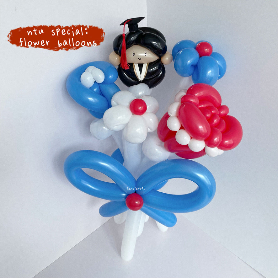 ❤️NTU graduation special💙 flower balloon bouquet 🎓˙✧˖°