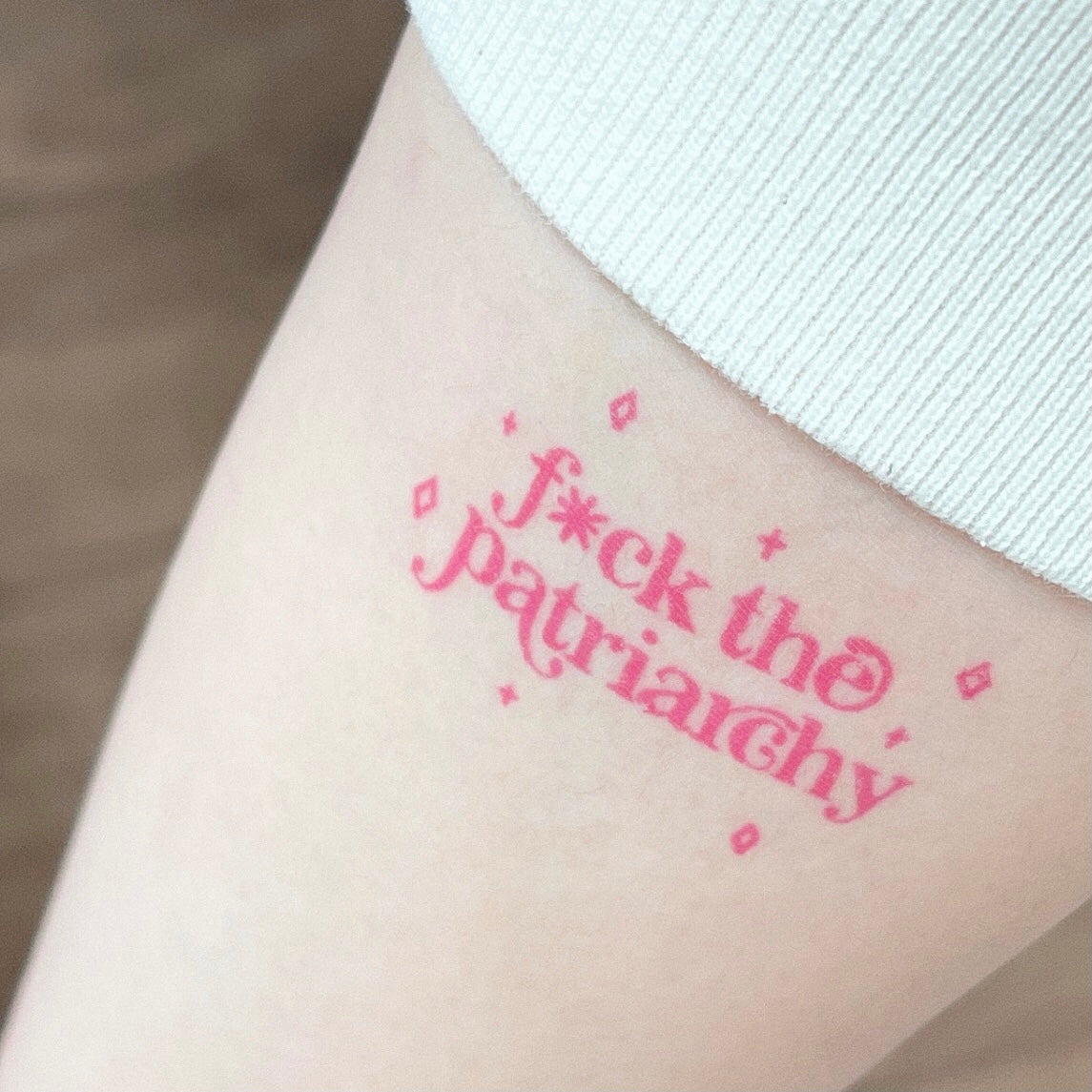 f*ck the patriarchy temporary tattoo sticker