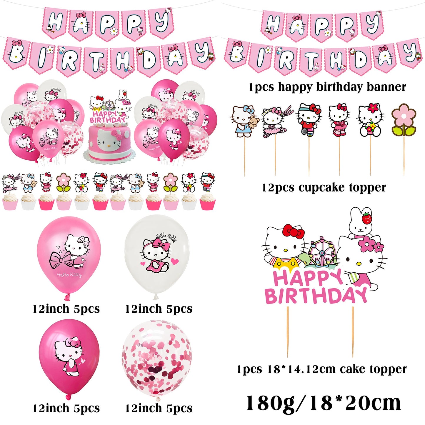 sanrio hello kitty theme party balloon decoration set [DIY]