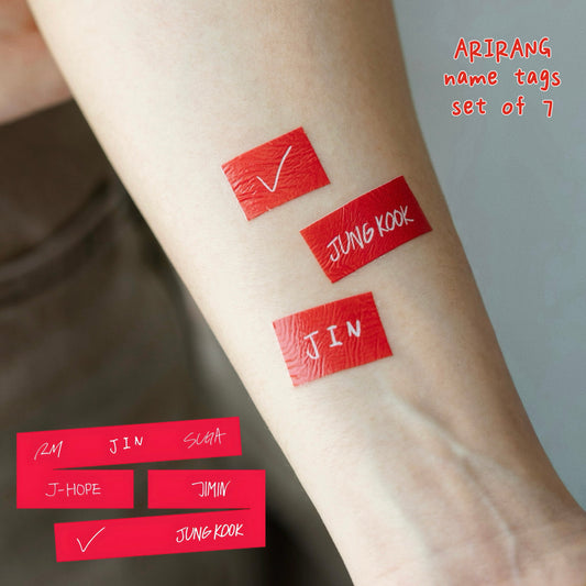ARIRANG Name Tags (Set of 7) BTS inspired temporary tattoo sticker