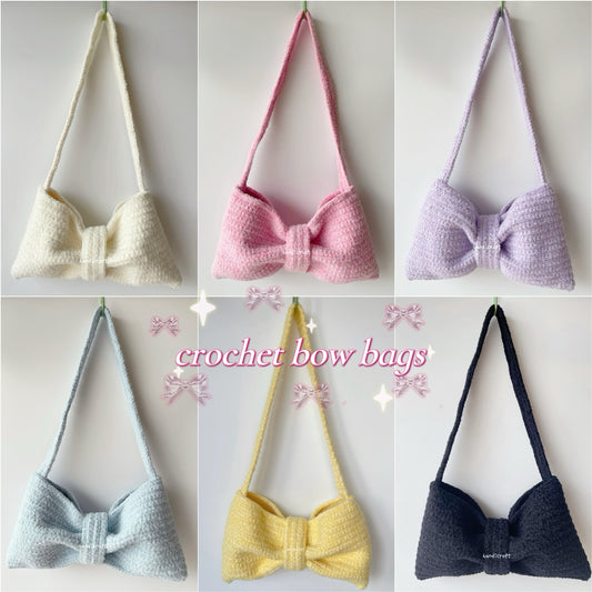 crochet bow bag - 6 colours ⋆౨ৎ˚⟡˖ ࣪