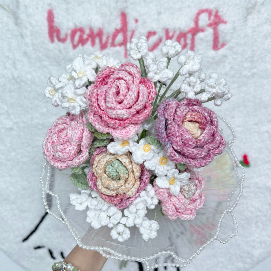 retro remix - vintage crochet flower bouquet ˚ ༘ 🎞️🍂｡𖦹 °💐