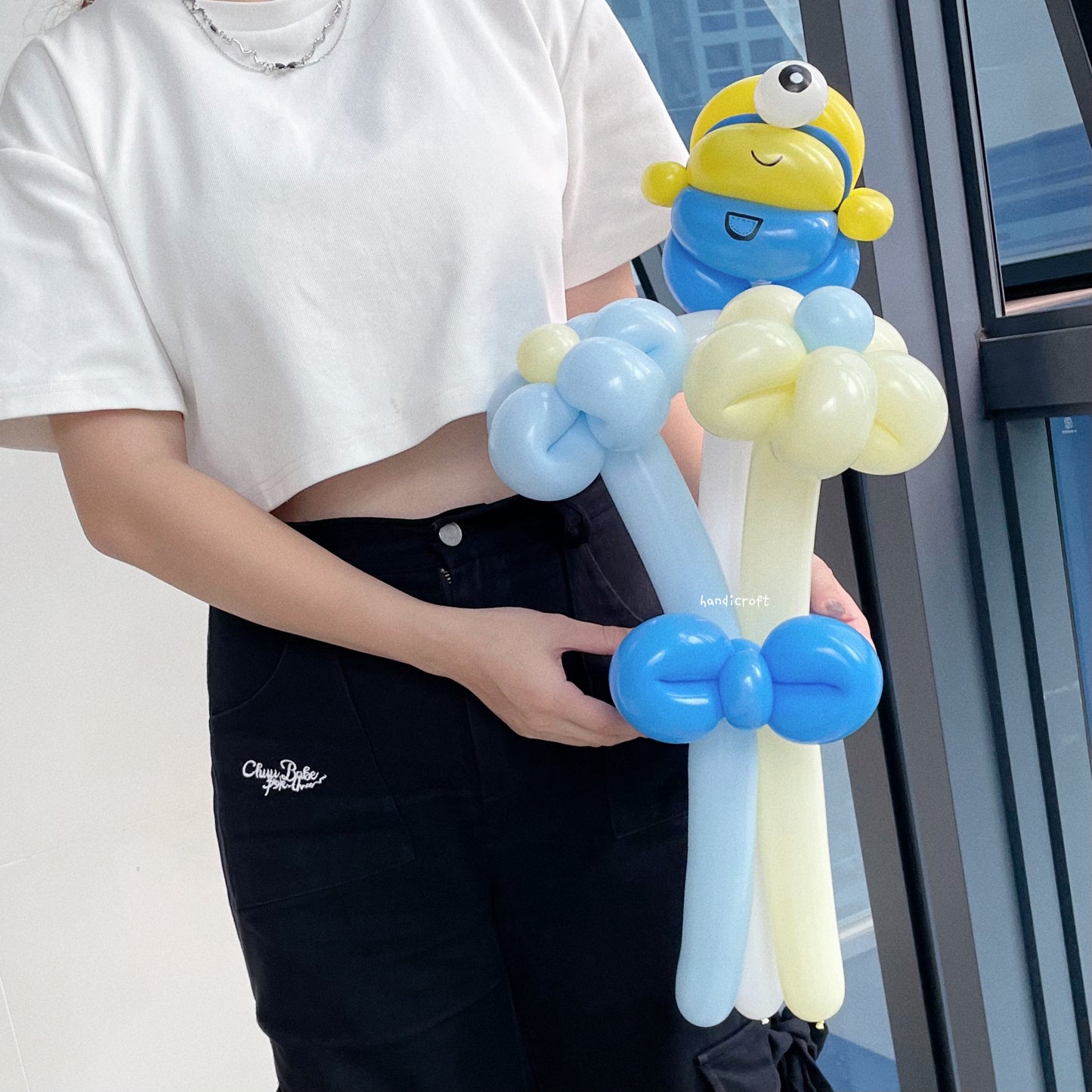 cartoon character flower balloon bouquet ٩( ˃▿˂ )۶🌈