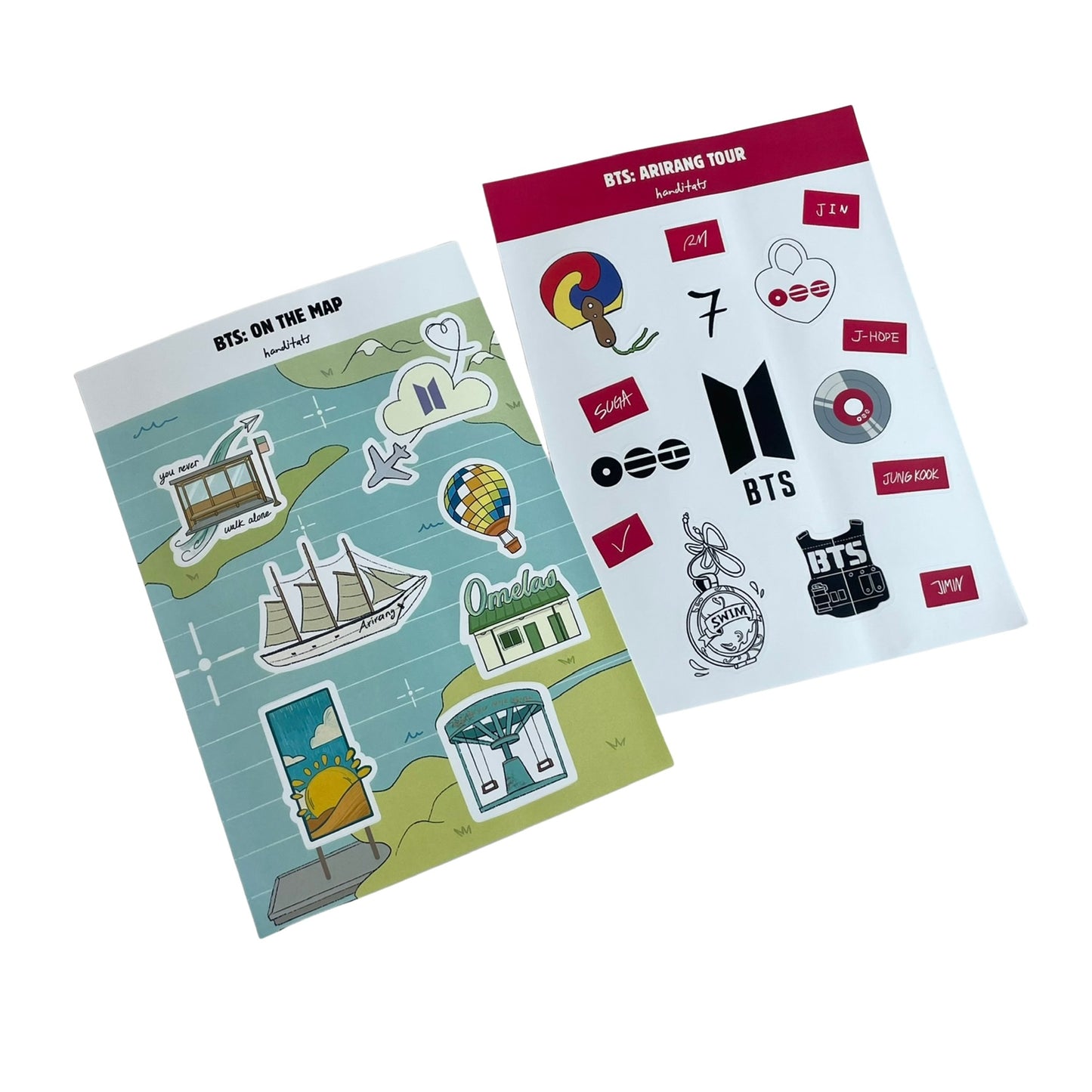 BTS inspired sticker sheet