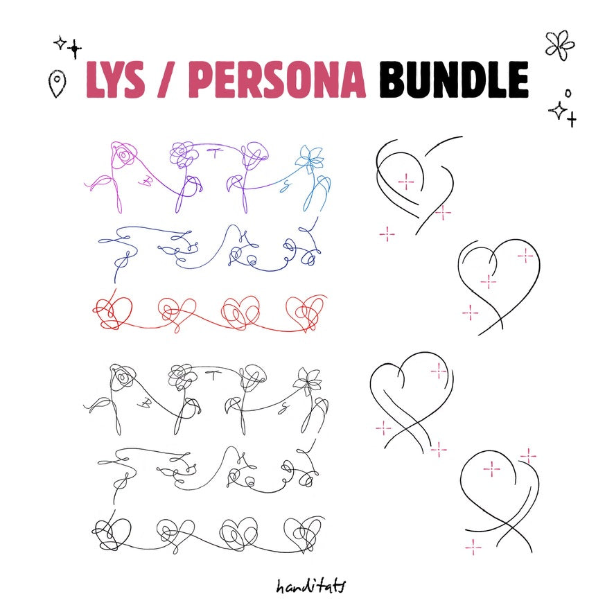 BTS inspired temporary tattoo sticker LYS/ PERSONA bundle