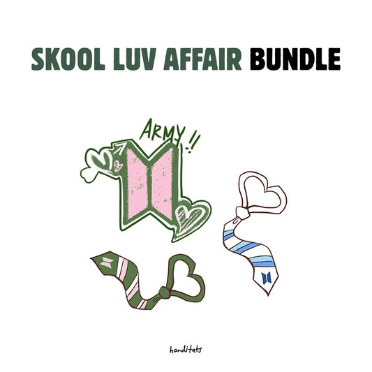 BTS inspired temporary tattoo sticker SKOOL LUV AFFAIR Bundle