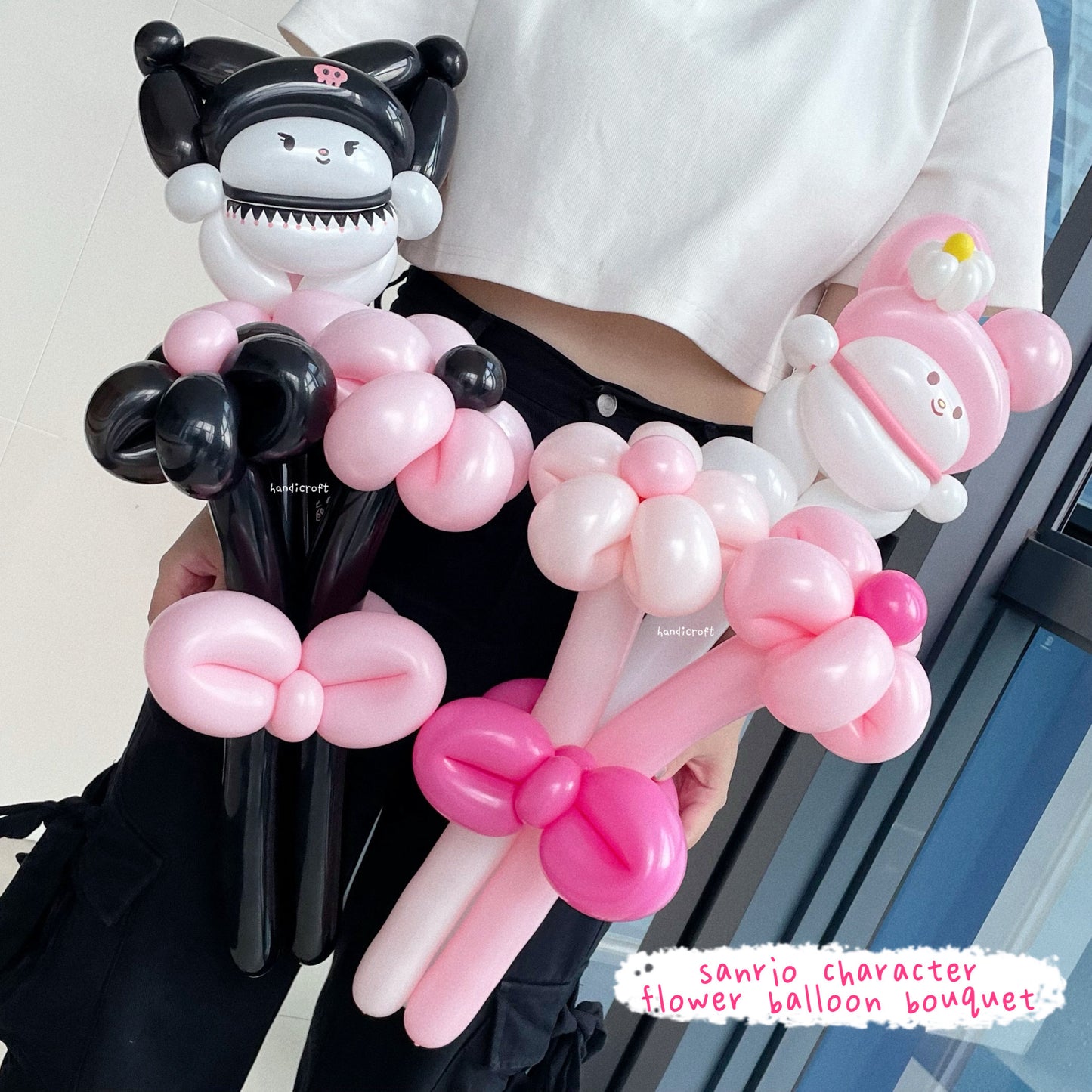 cartoon character flower balloon bouquet ٩( ˃▿˂ )۶🌈