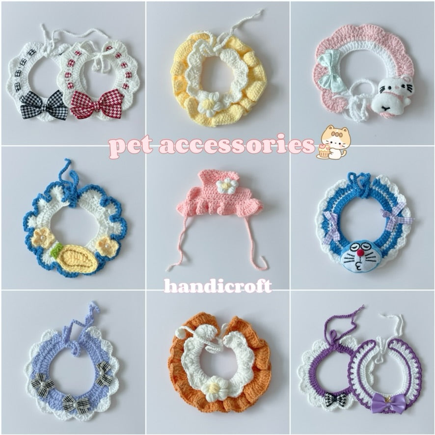 crochet pet collar & hat [over 20 designs] ฅ՞•ﻌ•՞ฅ🐾