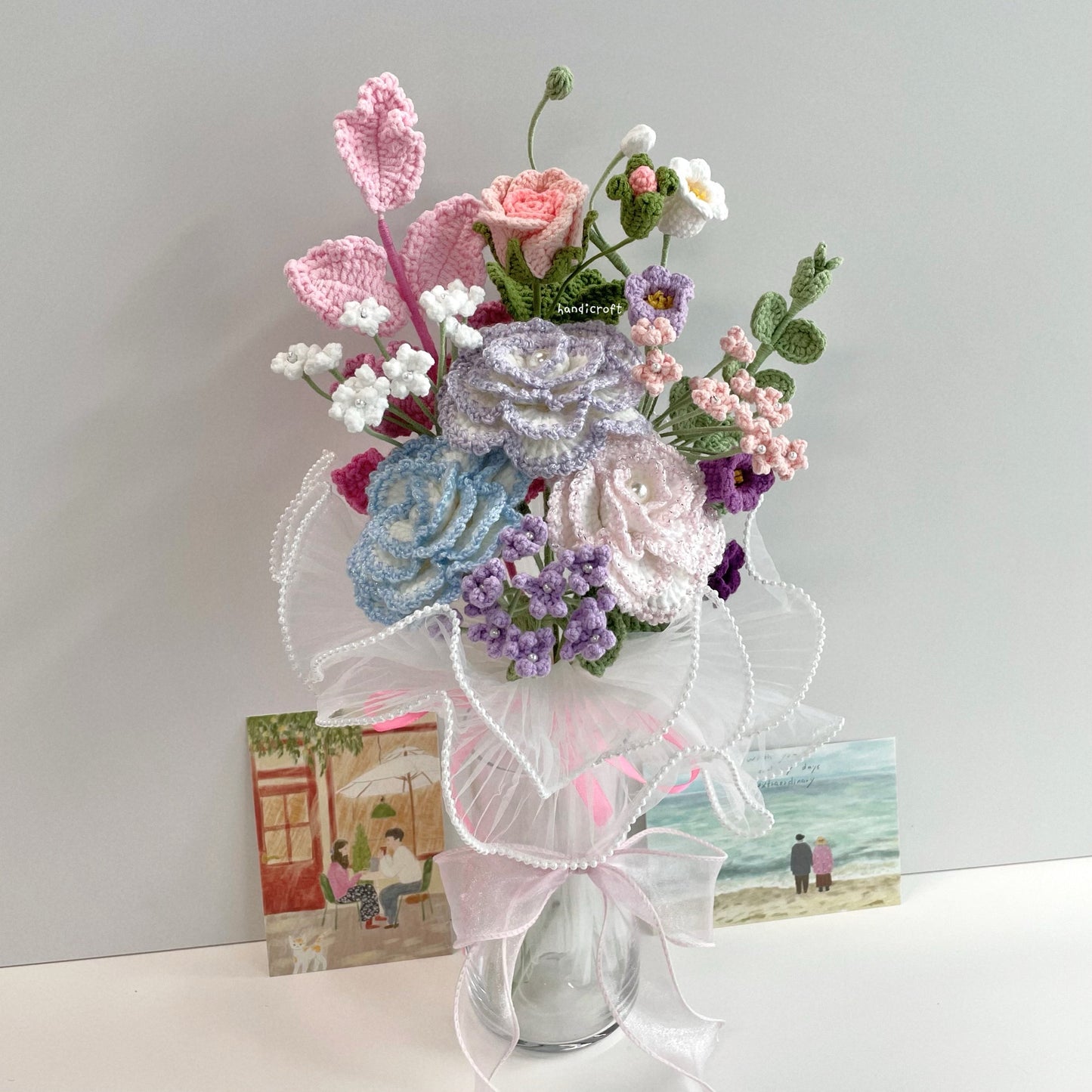handicroft handmade crochet flower vase arrangement everyday poetry pastel hours