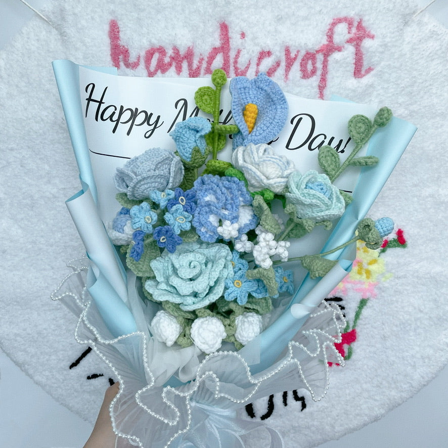 blossoms of love - crochet flower bouquet ପ(๑•ᴗ•๑)ଓ ♡