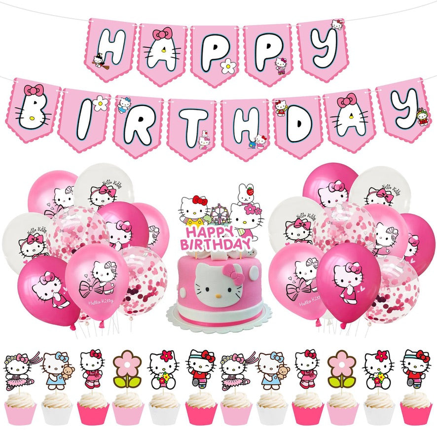 sanrio hello kitty theme party balloon decoration set [DIY]