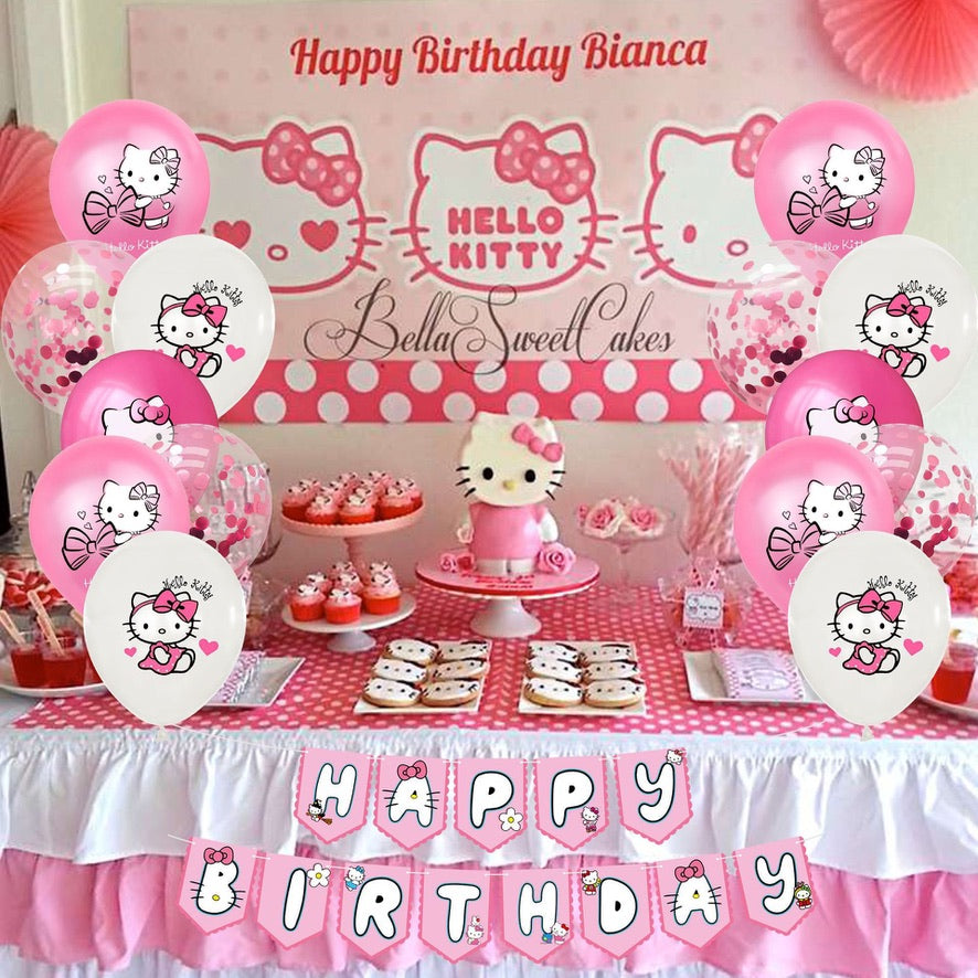 sanrio hello kitty theme party balloon decoration set [DIY]