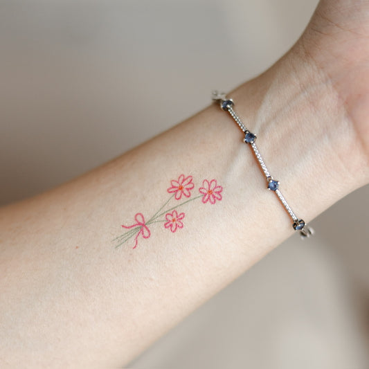 flower bouquet temporary tattoo sticker