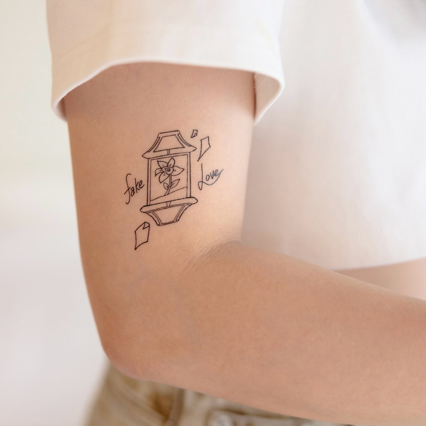 Fake Love BTS inspired temporary tattoo sticker