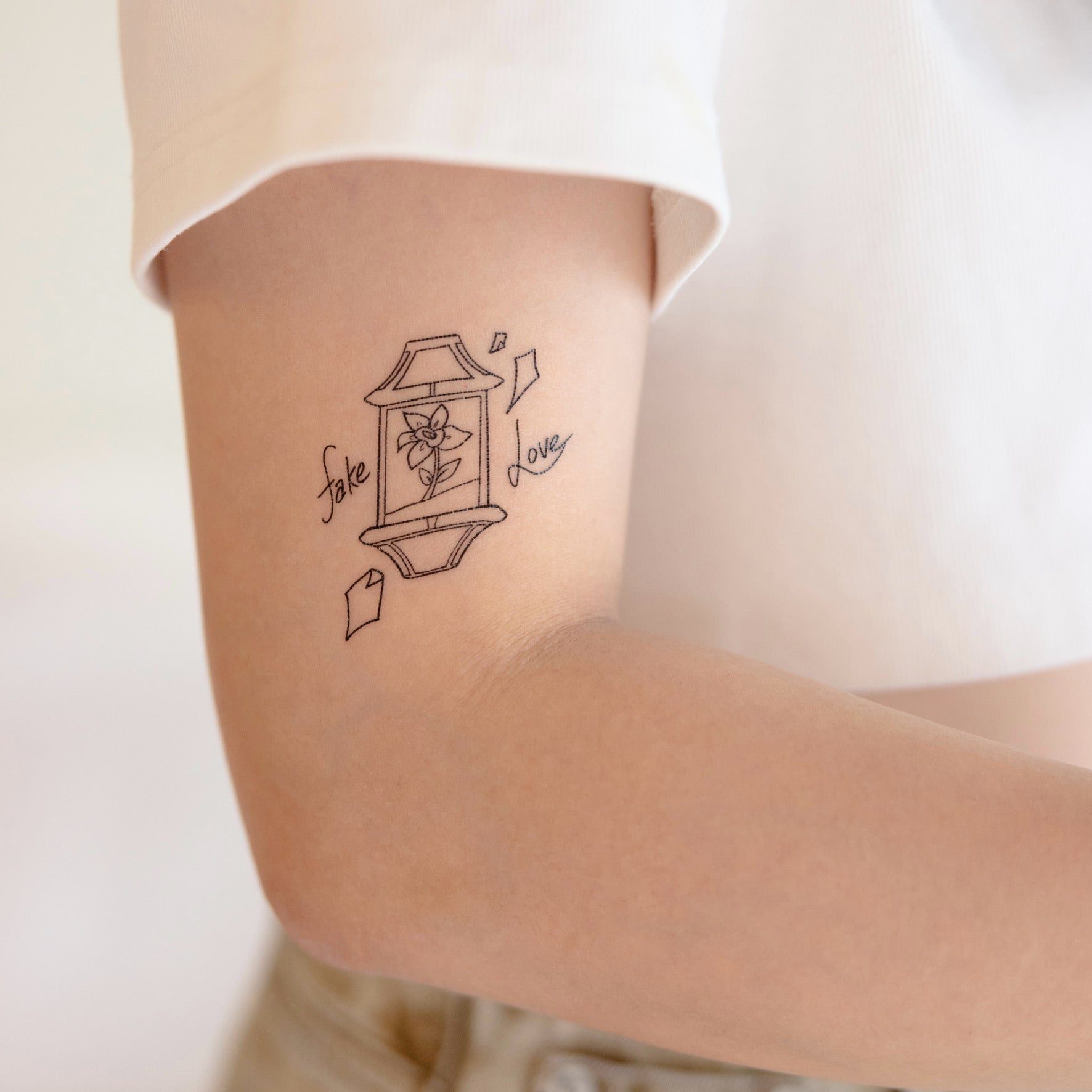 Fake Love BTS inspired temporary tattoo sticker