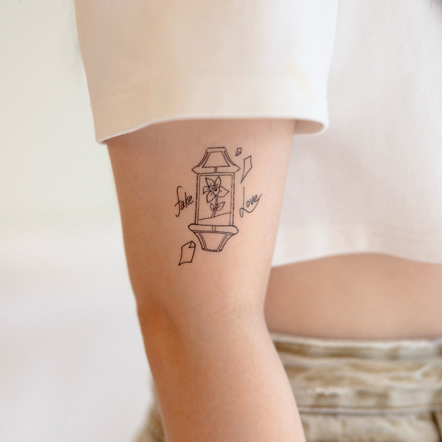Fake Love BTS inspired temporary tattoo sticker