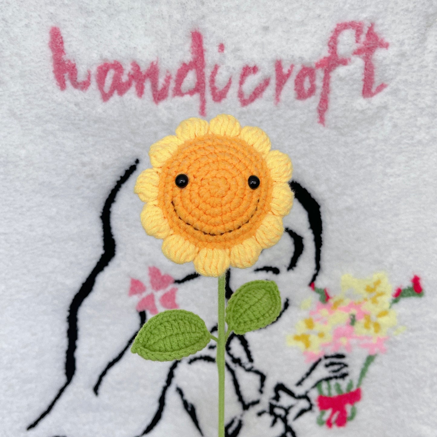 crochet sunflower smile stalk 𓏲 ࣪₊˶ᵔ ᵕ ᵔ˶🌻𓂃