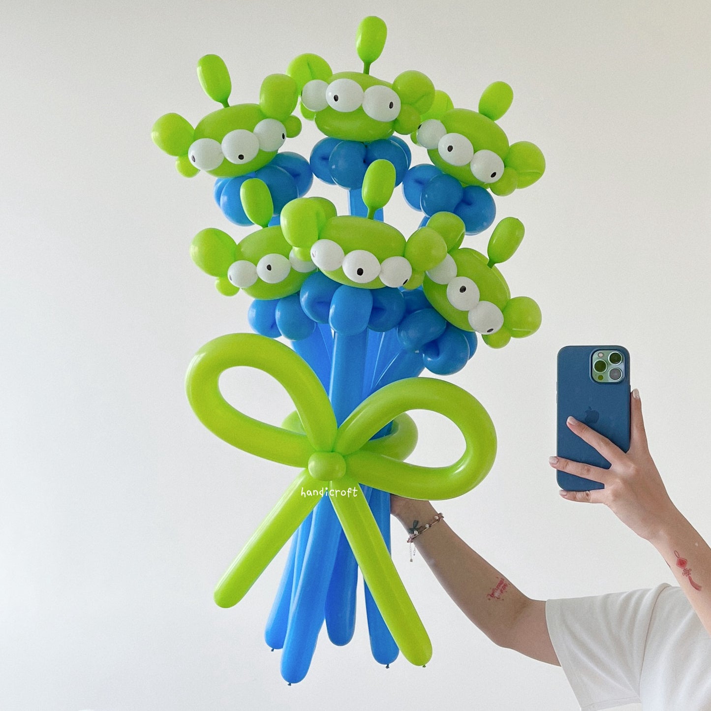 toy story little green men three-eyed alien - flower balloon bouquet 💚👽