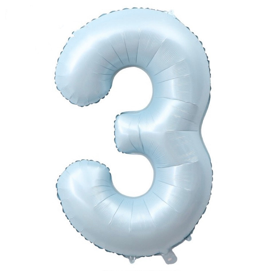 40inch number foil balloons - baby blue [HELIUM] 🩵🎐🐳