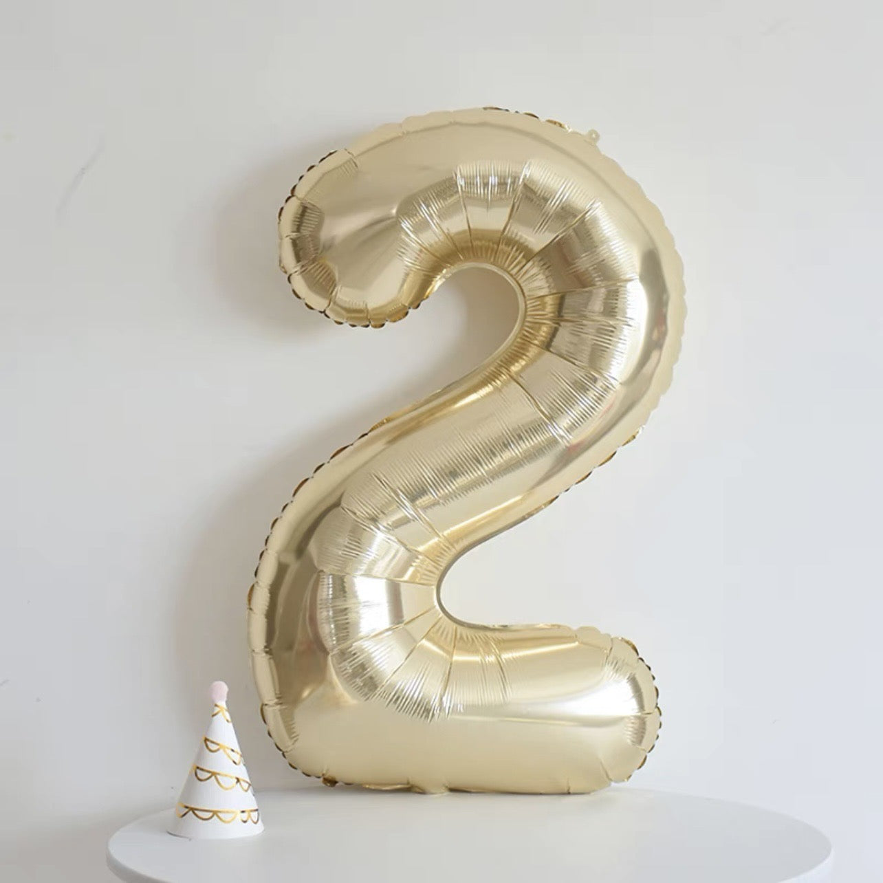 40inch number foil balloons - white gold [HELIUM] ✨👑🌟