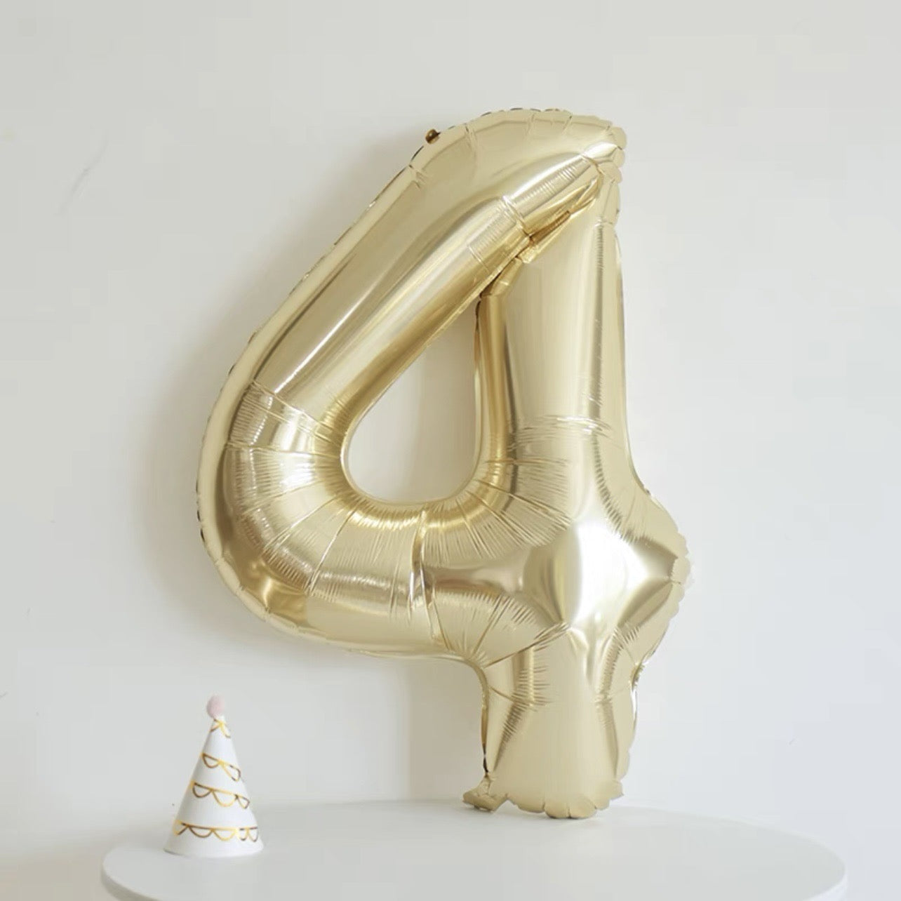 40inch number foil balloons - white gold [HELIUM] ✨👑🌟