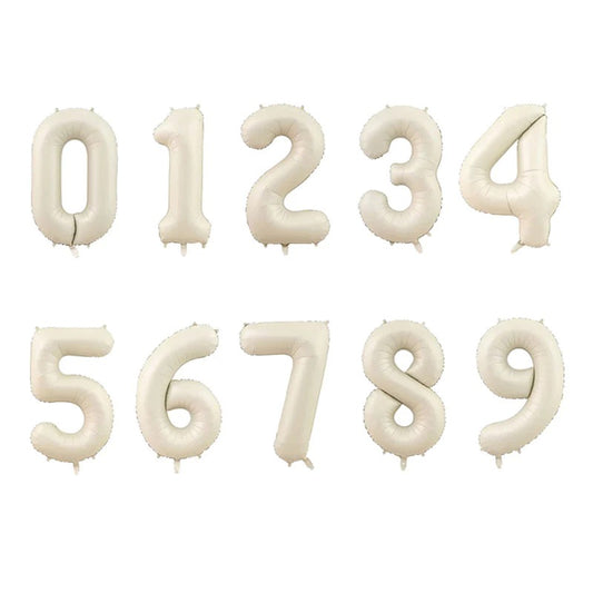 40inch number foil balloons - cream [HELIUM] 🧁🥞🍦