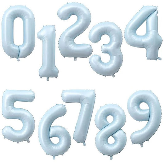 40inch number foil balloons - baby blue [HELIUM] 🩵🎐🐳