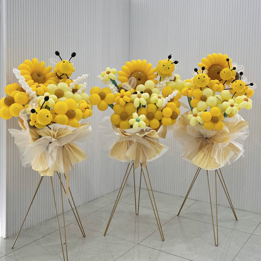 congratulatory flower balloon stand - sunflower bee 🌻✧˖°.