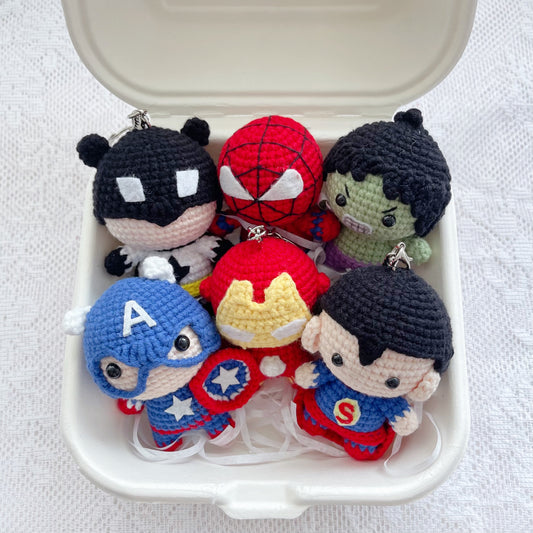 crochet marvel dc superheroes keychain ✪⋆｡°✩