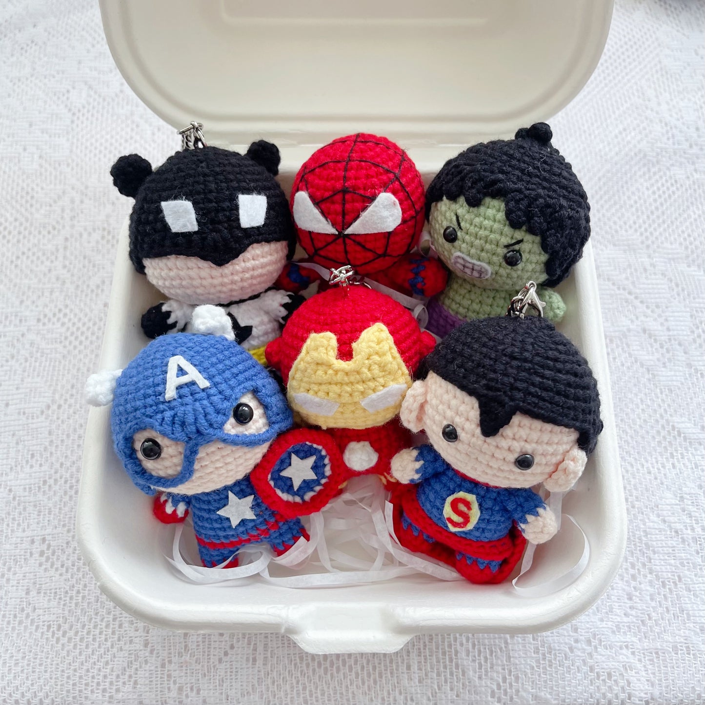 crochet marvel dc superheroes keychain ✪⋆｡°✩