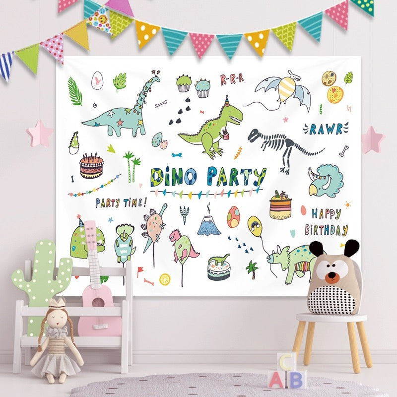 dinosaur theme birthday party backdrop cloth