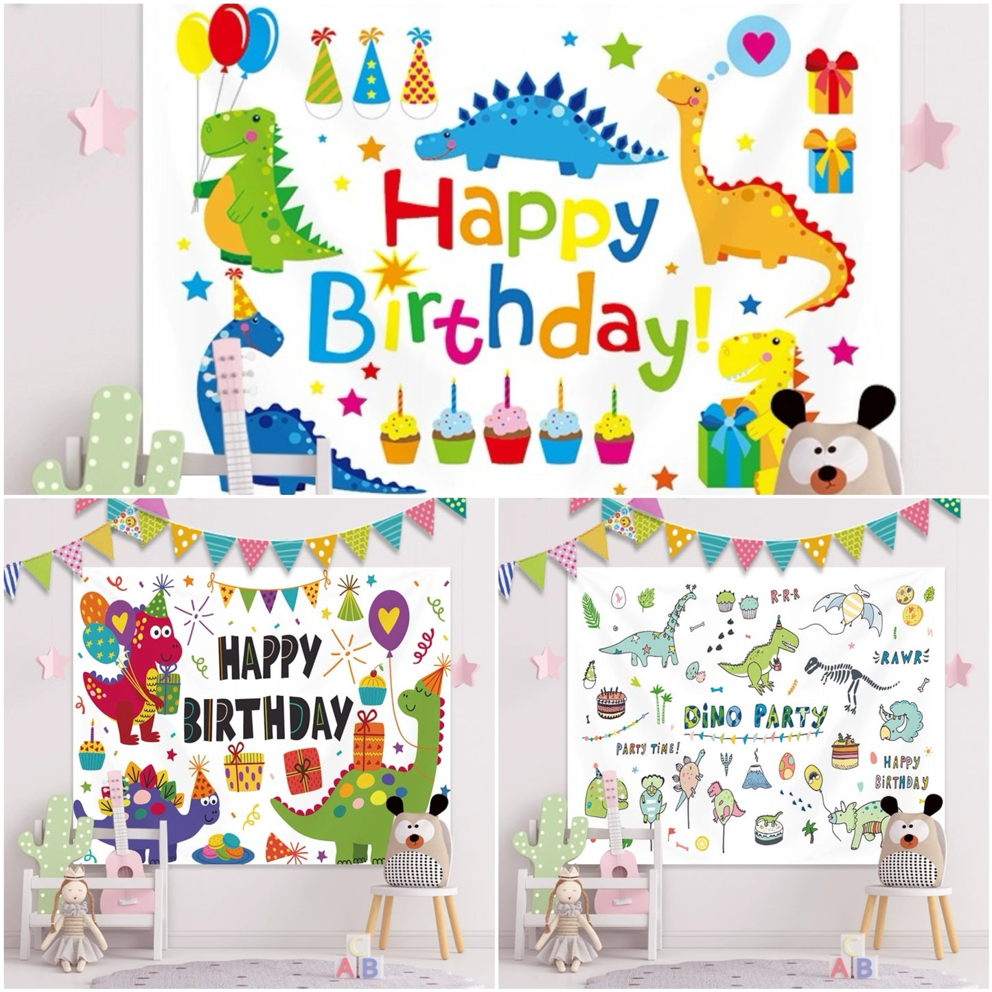 dinosaur theme birthday party backdrop cloth