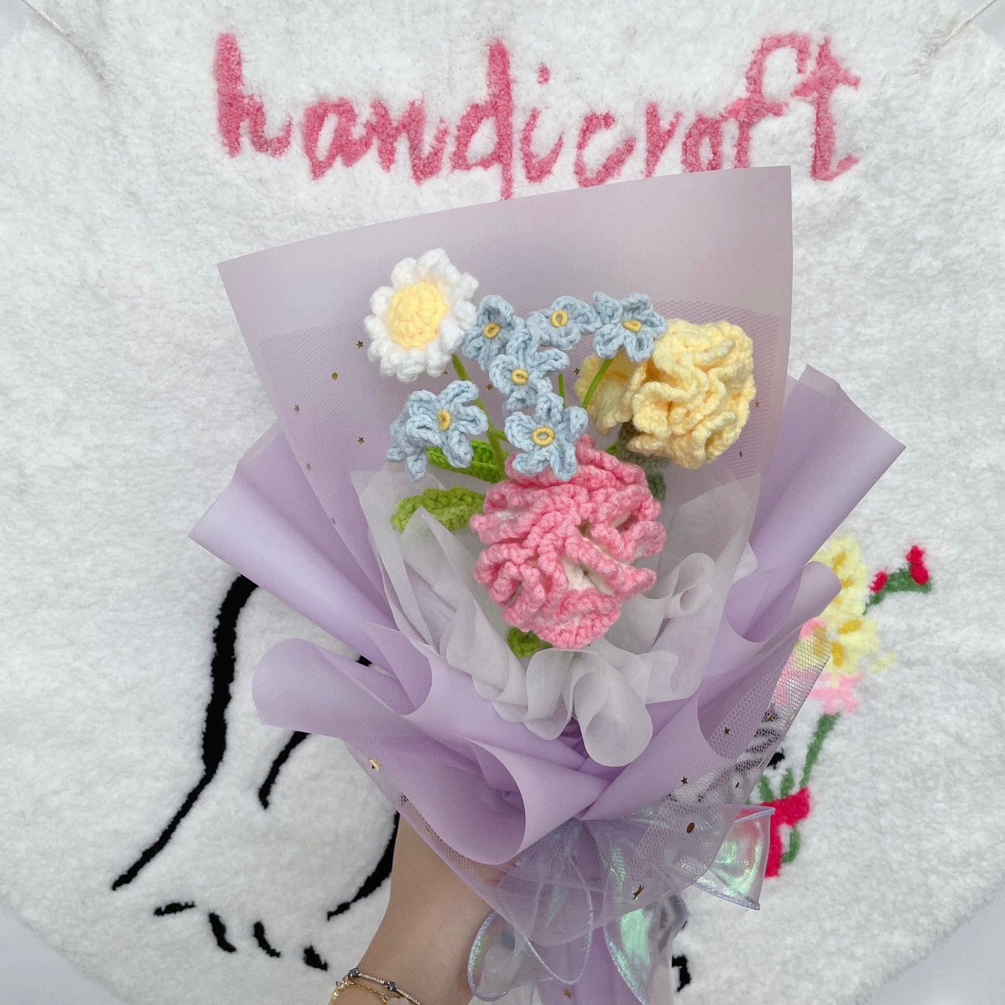 paddle pop - crochet flower bouquet 🍭⋆ ˚｡⋆୨୧˚