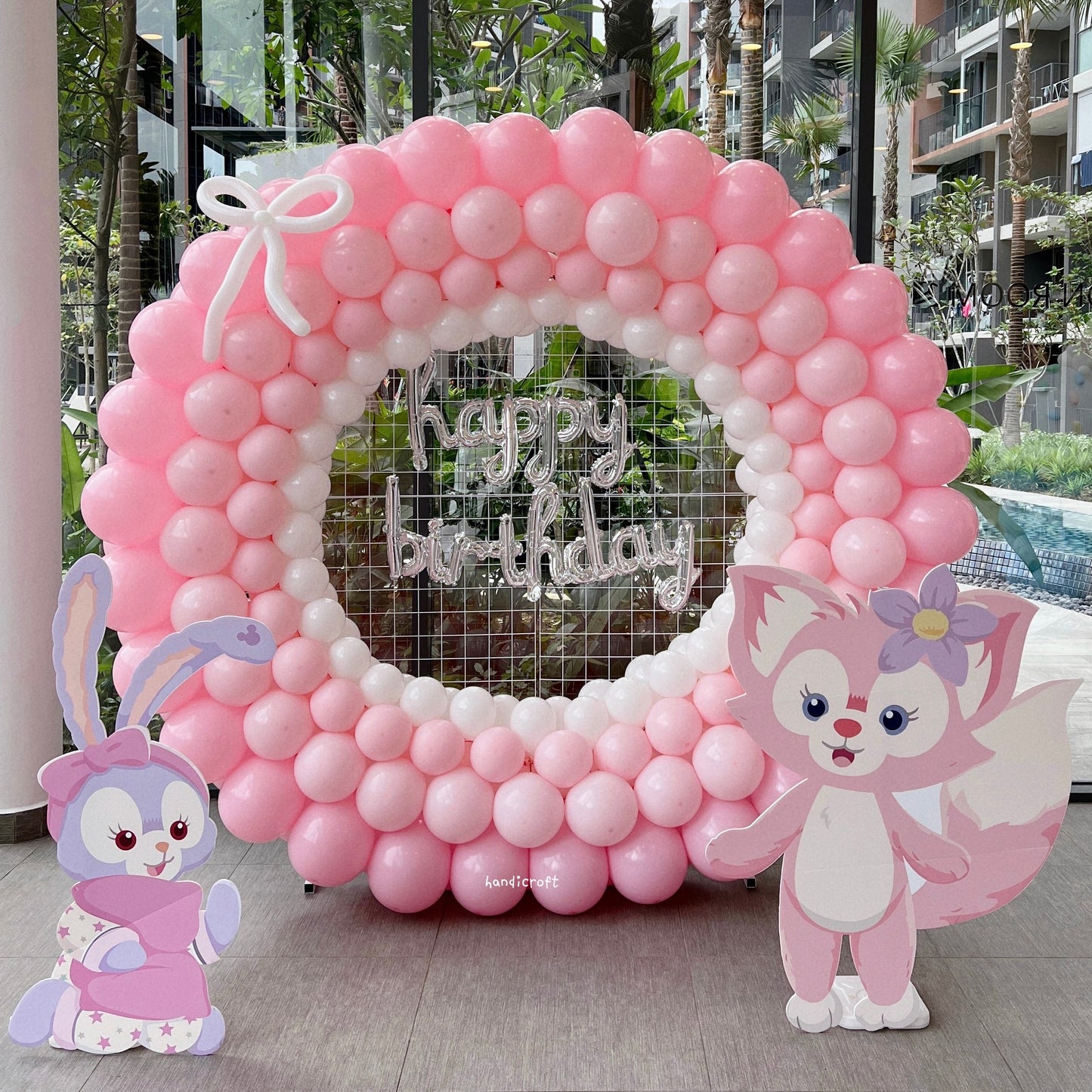 [FREE DELIVERY] pink donut - balloon decoration set