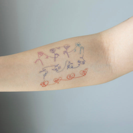 Love Yourself Trilogy BTS inspired temporary tattoo sticker multicolour