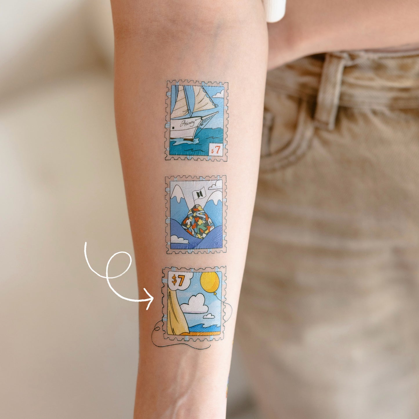 Serendipity: Stamp Edition BTS inspired temporary tattoo sticker