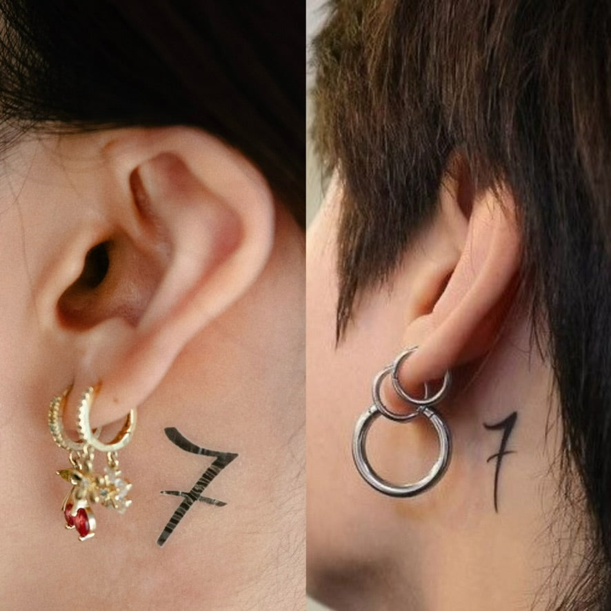 Seven (Set of 4) BTS inspired temporary tattoo sticker