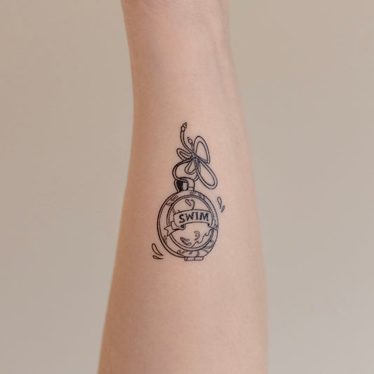 Swim Pocket Watch BTS inspired temporary tattoo sticker