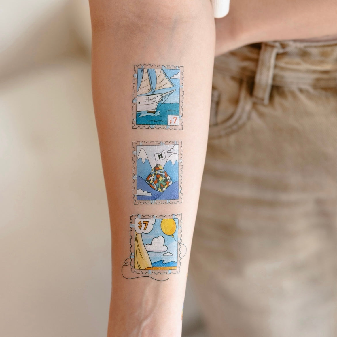Swim: Stamp Edition BTS inspired temporary tattoo sticker