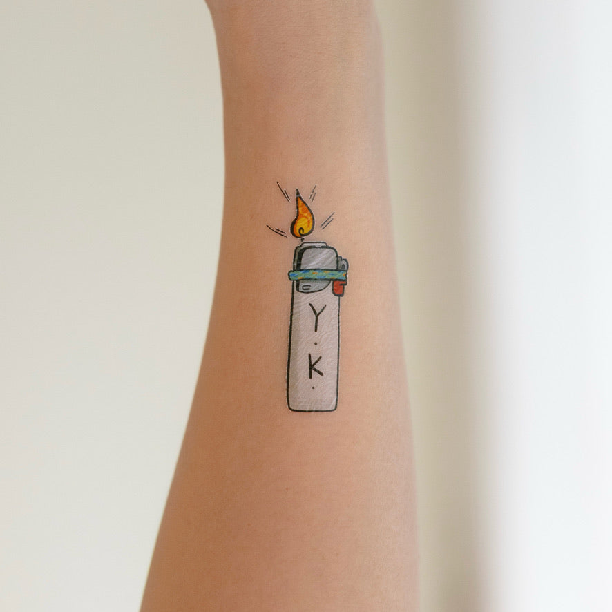 Yoongi's Lighter BTS inspired temporary tattoo sticker