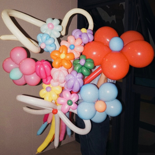 [FREE DELIVERY] rainbow radiance - flower balloon bouquet 💐