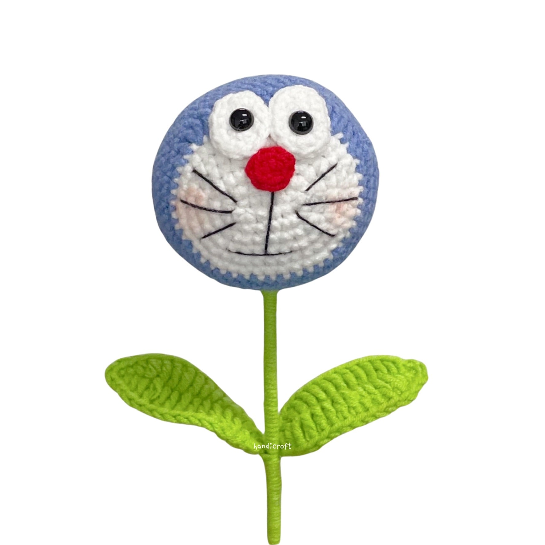 crochet cartoon character animal single stalk flower doraemon