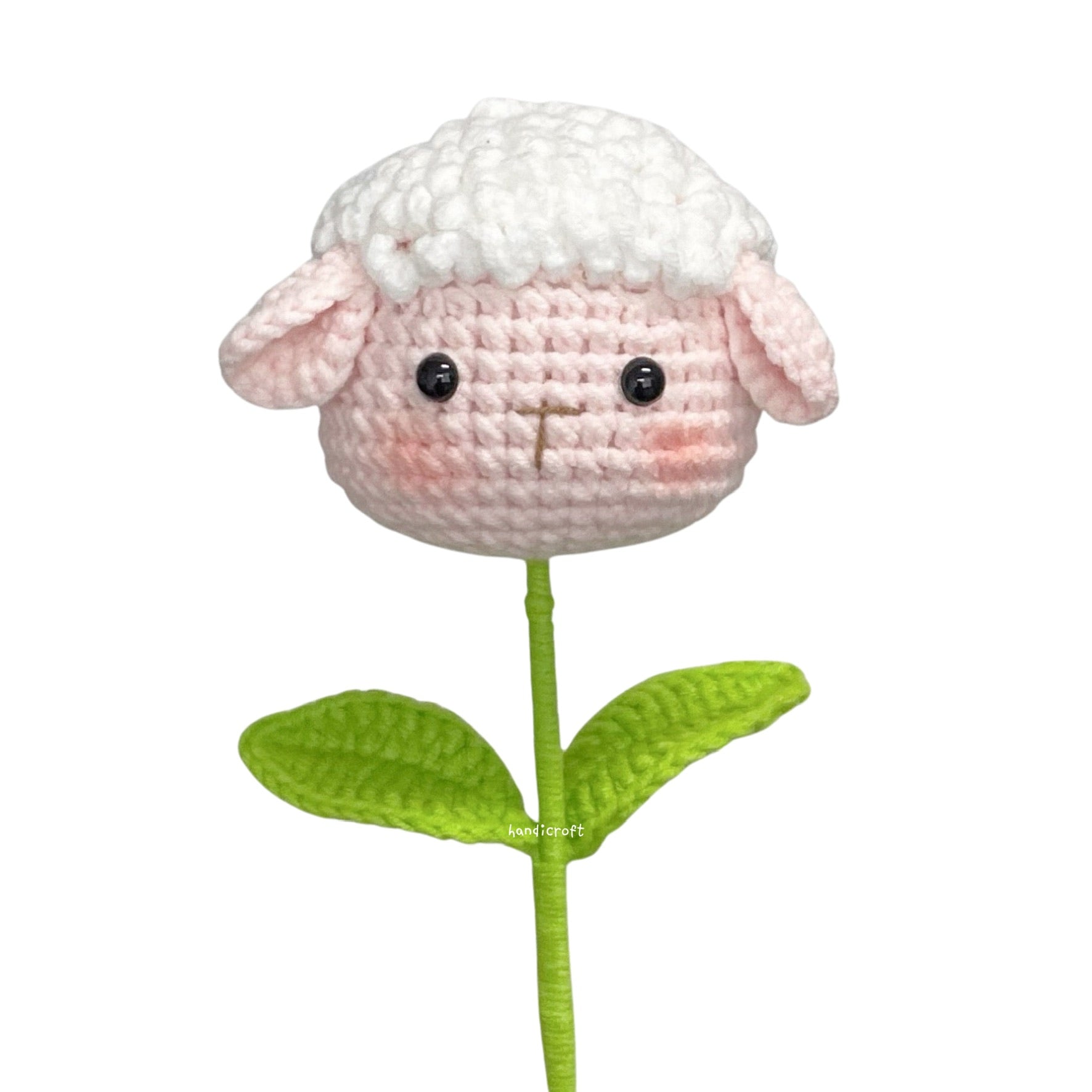 crochet cartoon character animal single stalk flower sheep
