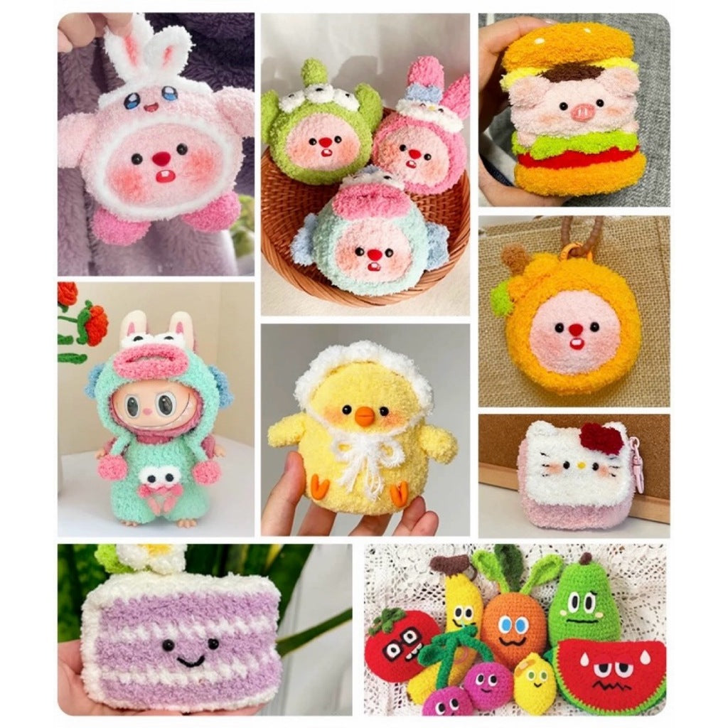 fluffy soft velvet furry yarn 53 colours 雪妃尔萌小爱短绒绒线